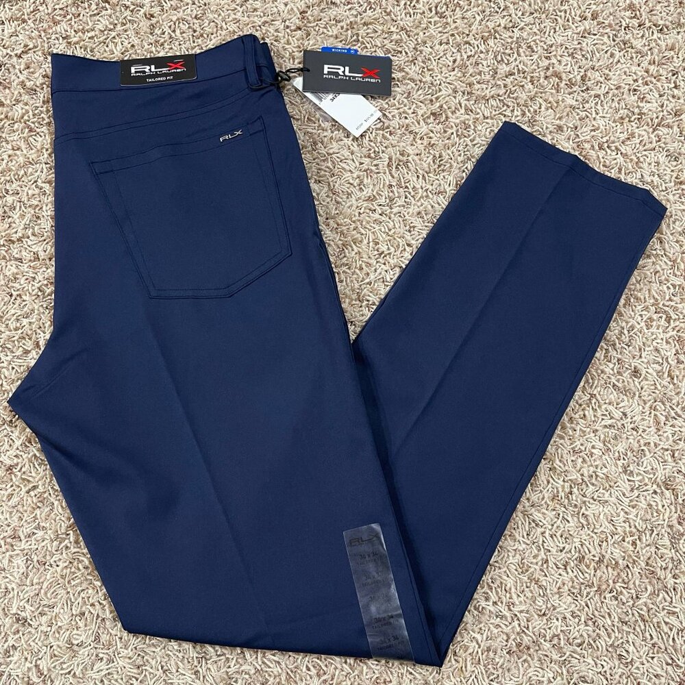 RLX Ralph Lauren Men’s Tailored Fit Athletic Performance Pants Navy, Size 34x34